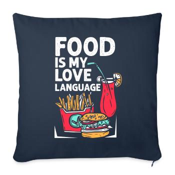 Food Is My Love Language - Sofa pillowcase 17,3'' x 17,3'' (45 x 45 cm) - navy - Front