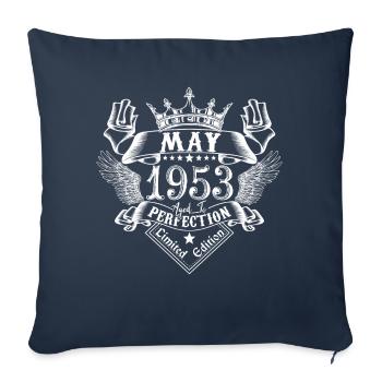May 1953 | May 1953 anniversary 1953 - Sofa pillowcase 17,3'' x 17,3'' (45 x 45 cm) - navy - Front