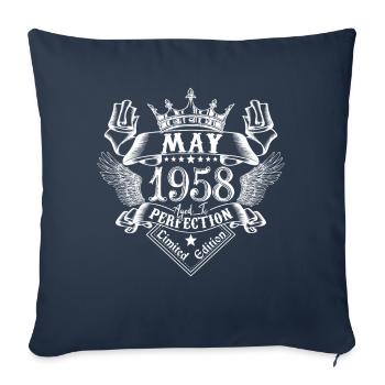 May 1958 | May 1958 anniversary 1958 - Sofa pillowcase 17,3'' x 17,3'' (45 x 45 cm) - navy - Front