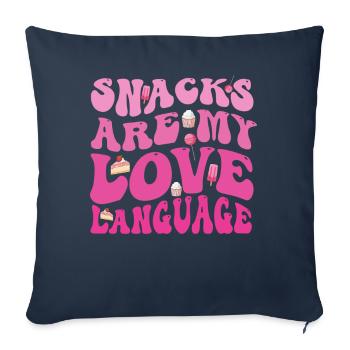 Les collations sont mon langage d’amour - Housse de coussin décorative 45 x 45 cm - bleu marine - Devant