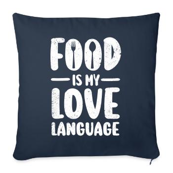 La nourriture est ma langue d’amour - Housse de coussin décorative 45 x 45 cm - bleu marine - Devant