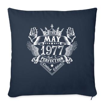 Mai 1977 | Mai 1977 anniversaire 1977 - Housse de coussin décorative 45 x 45 cm - bleu marine - Devant