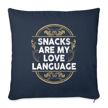 Les collations sont mon langage d’amour - Housse de coussin décorative 45 x 45 cm - bleu marine - Devant
