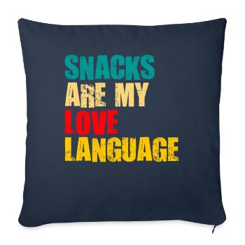 Snacks Are My Love Language - Sofa pillowcase 17,3'' x 17,3'' (45 x 45 cm) - navy - Front