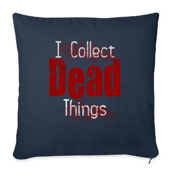 Je collectionne les choses mortes - Housse de coussin décorative 45 x 45 cm - bleu marine - Devant