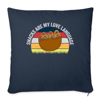 Les collations sont mon langage d’amour - Housse de coussin décorative 45 x 45 cm - bleu marine - Devant