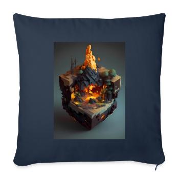 Voxel Fantasy Gaming Gaming Gamer Pixel Block - Housse de coussin décorative 45 x 45 cm - bleu marine - Devant