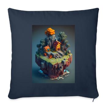 Voxel Fantasy Gaming Gaming Gamer Pixel Block - Housse de coussin décorative 45 x 45 cm - bleu marine - Devant
