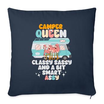 Camper Queen Classy Sassy And A Bit Smart Assy - Sofa pillowcase 17,3'' x 17,3'' (45 x 45 cm) - navy - Front