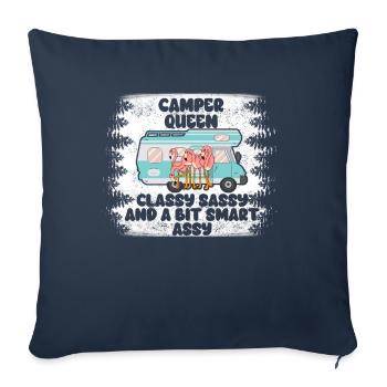 Camper Queen Chic Impertinent Et Un Peu Intelligent Assy - Housse de coussin décorative 45 x 45 cm - bleu marine - Devant