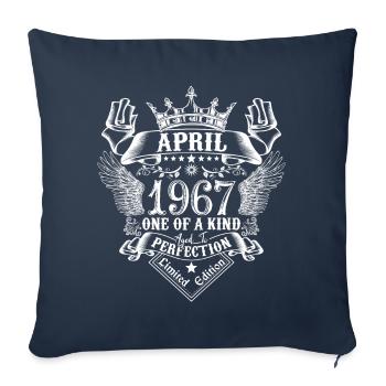 Avril 1967 anniversaire Avril 1967 Avril - Housse de coussin décorative 45 x 45 cm - bleu marine - Devant