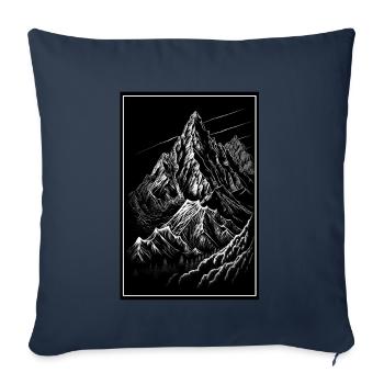 Hiking Mountaineering Mountains Outdoor Line Art - Sofa pillowcase 17,3'' x 17,3'' (45 x 45 cm) - navy - Front