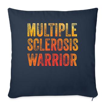 Guerrier de la sclérose en plaques - Housse de coussin décorative 45 x 45 cm - bleu marine - Devant