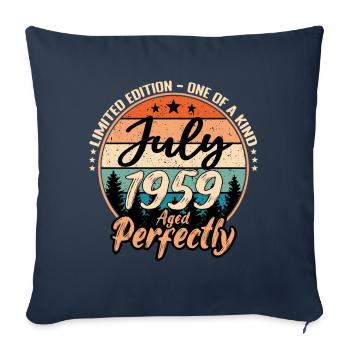 Juillet 1959 anniversaire 1959 légendes Juillet - Housse de coussin décorative 45 x 45 cm - bleu marine - Devant