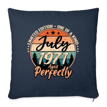 Juillet 1971 anniversaire 1971 légendes Juillet - Housse de coussin décorative 45 x 45 cm - bleu marine - Devant