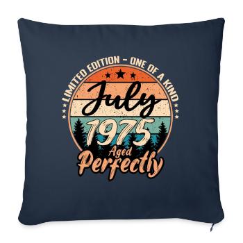 Juillet 1975 anniversaire 1975 légendes Juillet - Housse de coussin décorative 45 x 45 cm - bleu marine - Devant