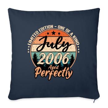 Juillet 2006 anniversaire 2006 légendes Juillet - Housse de coussin décorative 45 x 45 cm - bleu marine - Devant