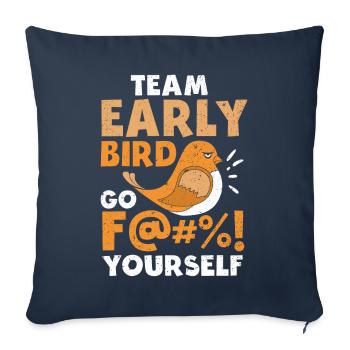 L’équipe Early Bird Go F... Toi-même - Housse de coussin décorative 45 x 45 cm - bleu marine - Devant