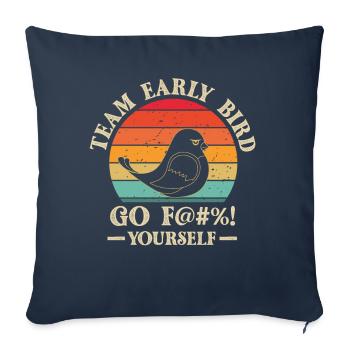 L’équipe Early Bird Go F... Toi-même - Housse de coussin décorative 45 x 45 cm - bleu marine - Devant
