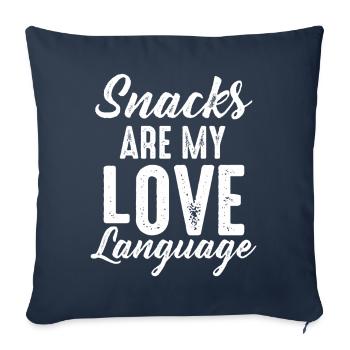 Snacks Are My Love Language - Sofa pillowcase 17,3'' x 17,3'' (45 x 45 cm) - navy - Front