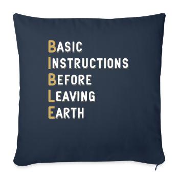 Bible Lesson Basic Instructions Before - Sofa pillowcase 17,3'' x 17,3'' (45 x 45 cm) - navy - Front