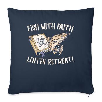 Fish With Faith Fastenexerzitien Christliches - Sofakissenbezug 45 x 45 cm - Navy - Vorne