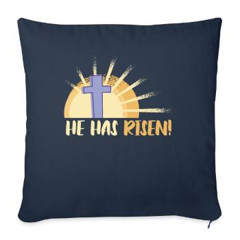 He is risen Easter Sunday Jesus - Sofa pillowcase 17,3'' x 17,3'' (45 x 45 cm) - navy - Front