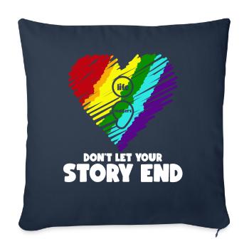 Life Matters Don't Let Your Story End Stress - Sofa pillowcase 17,3'' x 17,3'' (45 x 45 cm) - navy - Front