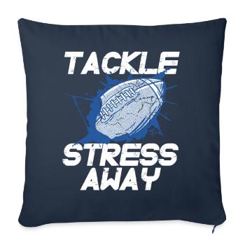 Gestion du stress Sport Sensibilisation au stress Football - Housse de coussin décorative 45 x 45 cm - bleu marine - Devant
