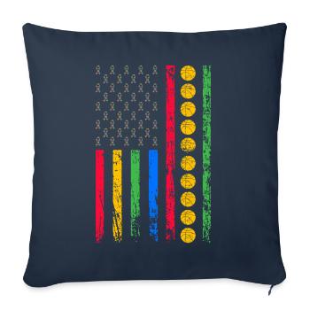 American Sports Flag - Sofa pillowcase 17,3'' x 17,3'' (45 x 45 cm) - navy - Front