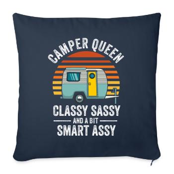 Camper Queen Classy Sassy And A Bit Smart Assy - Sofa pillowcase 17,3'' x 17,3'' (45 x 45 cm) - navy - Front
