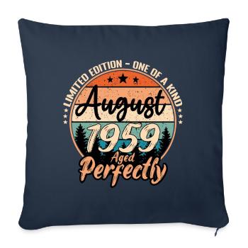 Août 1959 anniversaire 1959 légendes Août - Housse de coussin décorative 45 x 45 cm - bleu marine - Devant