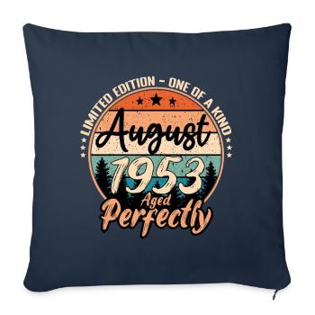 August 1953 anniversary 1953 legends August - Sofa pillowcase 17,3'' x 17,3'' (45 x 45 cm) - navy - Front