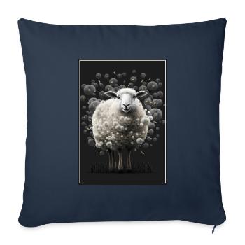 Laine de mouton Laine de mouton Pissenlit - Housse de coussin décorative 45 x 45 cm - bleu marine - Devant