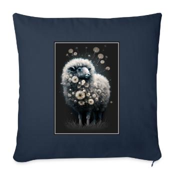 Laine de mouton Laine de mouton Pissenlit - Housse de coussin décorative 45 x 45 cm - bleu marine - Devant
