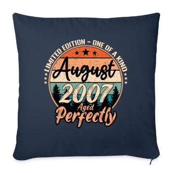 Août 2007 anniversaire 2007 légendes Août - Housse de coussin décorative 45 x 45 cm - bleu marine - Devant