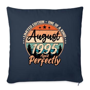 Août 1995 anniversaire 1995 légendes Août - Housse de coussin décorative 45 x 45 cm - bleu marine - Devant
