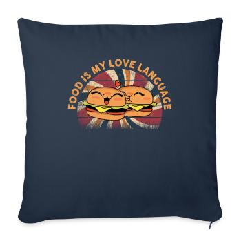 Food Is My Love Language - Sofa pillowcase 17,3'' x 17,3'' (45 x 45 cm) - navy - Front