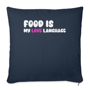 La nourriture est ma langue d’amour - Housse de coussin décorative 45 x 45 cm - bleu marine - Devant
