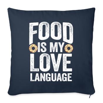Food Is My Love Language - Sofa pillowcase 17,3'' x 17,3'' (45 x 45 cm) - navy - Front