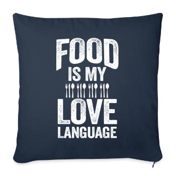Food Is My Love Language - Sofa pillowcase 17,3'' x 17,3'' (45 x 45 cm) - navy - Front