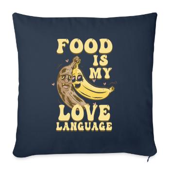 Food Is My Love Language - Sofa pillowcase 17,3'' x 17,3'' (45 x 45 cm) - navy - Front