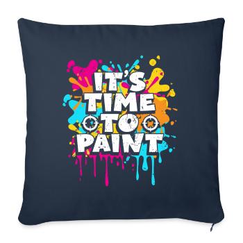 It's time for colorful team athletes paintball - Sofa pillowcase 17,3'' x 17,3'' (45 x 45 cm) - navy - Front