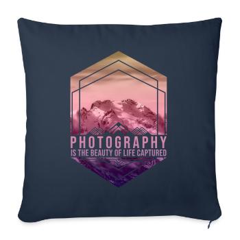 Photography is the beauty of life - Sofa pillowcase 17,3'' x 17,3'' (45 x 45 cm) - navy - Front