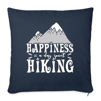 Happiness is a day spent hiking - Sofa pillowcase 17,3'' x 17,3'' (45 x 45 cm) - navy - Front