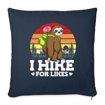 Je fais de la randonnée pour aime la faune paresseux randonneur routard - Housse de coussin décorative 45 x 45 cm - bleu marine - Devant