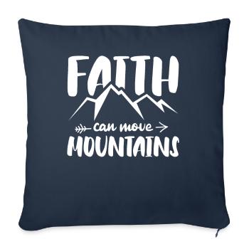 Glaube Kann Berge Versetzen Christliche Religiöse - Sofakissenbezug 45 x 45 cm - Navy - Vorne