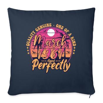 Mars 1961 anniversaire 1961 Retro 1961 Mars - Housse de coussin décorative 45 x 45 cm - bleu marine - Devant