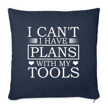 I can't I have plans with my - Sofa pillowcase 17,3'' x 17,3'' (45 x 45 cm) - navy - Front