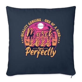 March 2023 anniversary 2023 Retro 2023 March - Sofa pillowcase 17,3'' x 17,3'' (45 x 45 cm) - navy - Front